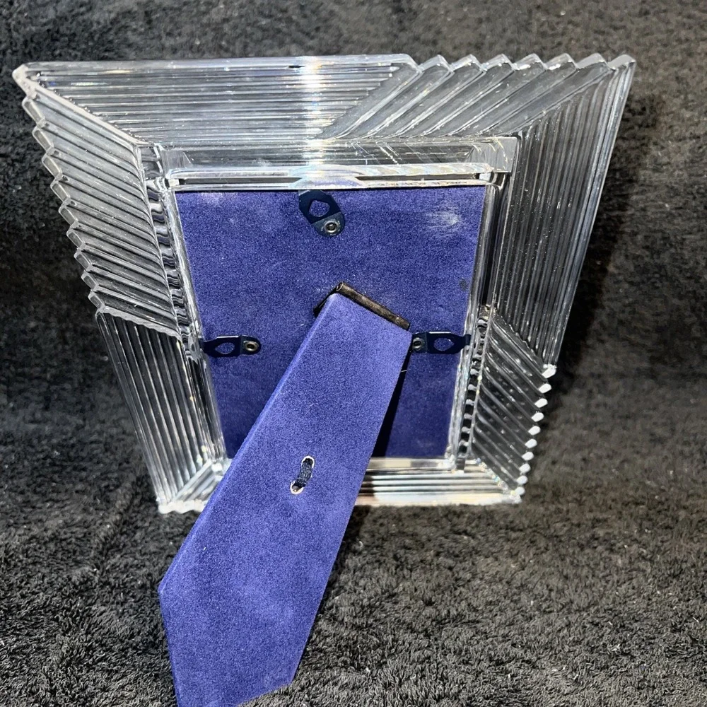 Vintage Mikasa Crystal Pinwheel Picture Frame 6 X 8, Photos 3 X 5